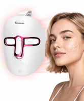 SDKWDH máscara LED vista frontal mostrando diseño cómodo y beneficios estéticos