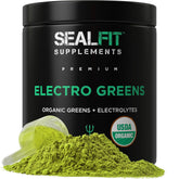 Envase SEALFIT ElectroGreens mostrando diseño y beneficio práctico