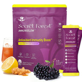 Secret Forest empaque frontal mostrando sobres y beneficios
