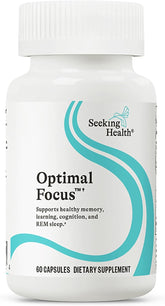 Seeking Health frasco Optimal Focus frontal mostrando la marca y formato