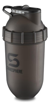 SHAKESPHERE vista frontal botella frosted black, diseño elegante y mezcla rápida