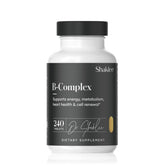 Shaklee B-Complex frente mostrando el envase y cantidad de tabletas para suministro prolongado