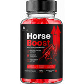 SHAPEMODE frasco frontal de Horse Boost Gummies mostrando etiqueta clara