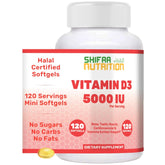 SHIFAA NUTRITION vista frontal del frasco que muestra el formato de 120 porciones