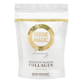 Shore Magic envase frontal del colágeno marino, diseño limpio y confianza de marca