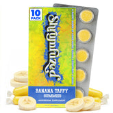 Shrumfuzed empaque frontal claro mostrando 10 gomitas y beneficio práctico