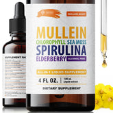SIRUNES botella frontal de gotas mullein, presentación clara y cómoda