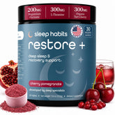 Sleep Habits envase Restore frontal mostrando diseño y sabor