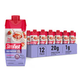SlimFast botella frontal mostrando sabor fresa y conveniencia inmediata