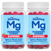 Slow-Mag envase frontal mostrando 60 gomitas y beneficios claros