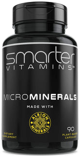 SmarterVitamins envase frontal mostrando 90 cápsulas veganas y beneficios claros