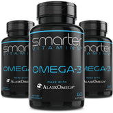 SmarterVitamins pack frontal mostrando tres frascos y beneficios claros