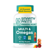 SmartyPants frasco principal del prenatal mostrando envase y beneficios