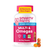 SmartyPants frente del envase mostrando etiqueta y beneficio de 19 nutrientes