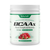 Snap Supplements frente del envase mostrando 30 servicios y sabor granada sandía
