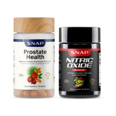 Snap Supplements vista frontal del paquete mostrando ambos frascos y beneficios