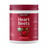 Snap Supplements envase Heart Beets al frente mostrando etiqueta clara y beneficios