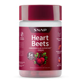 Snap Supplements botella frontal mostrando Heart Beets y beneficio de apoyo vascular