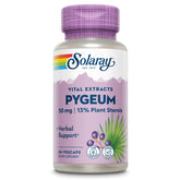 SOLARAY frasco frontal del Pygeum con diseño claro y beneficios