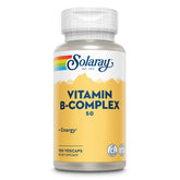 SOLARAY botella frontal del complejo B 50 mg, envase reciclado y vegano