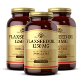 Solgar envase frontal de Flaxseed Oil mostrando presentación y cantidad