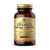 Solgar envase frontal de Vitamina E 268 mg mostrando diseño y cantidad 100 cápsulas