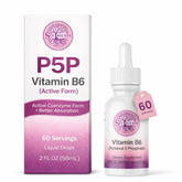Soltrients frasco frontal P5P mostrando la etiqueta y beneficio de absorción inmediata