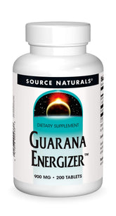Source Naturals frasco delante mostrando la etiqueta y beneficio de energía