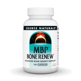 Source Naturals botella frontal mostrando MBP Bone Renew y beneficio apoyo óseo