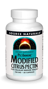 Source Naturals frasco frontal de PectImmune mostrando la etiqueta y presentación beneficiosa