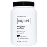 Soylent envase frontal 36.8 oz mostrando etiqueta y beneficios clave