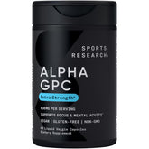Sports Research envase frontal mostrando Alpha GPC y el beneficio de claridad