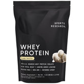 Sports Research bolsa frontal crema vainilla mostrando diseño y aporte proteico