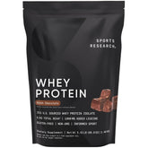 Sports Research empaque frontal mostrando 5.42 lb y sabor chocolate holandés, fácil identificación