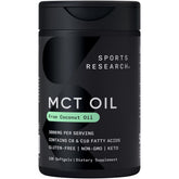 Sports Research envase frontal mostrando 120 softgels y beneficio de conveniencia
