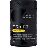 Sports Research frente del producto mostrando botella y marca, confianza en calidad