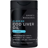 Sports Research frontal del envase mostrando beneficios y cantidad de softgels