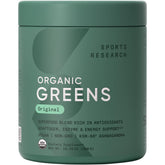 Sports Research frente del envase mostrando el etiquetado orgánico y beneficio nutricional