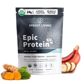 Sprout Living envase frontal mostrando la marca y beneficio de proteína completa
