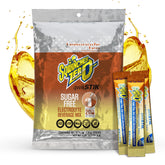 Sqwincher paquete frontal Qwik Stik 50 sobres mostrando conveniencia