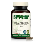 Standard Process Okra Pepsin E3 vista frontal del envase, presenta claridad de marca y beneficios