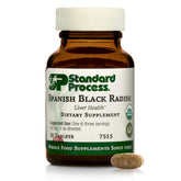 Standard Process frasco de Spanish Black Radish mostrando el envase y beneficios