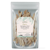 Starwest Botanicals paquete frontal de astrágalo mostrando envase y peso, beneficios de conveniencia