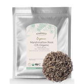 Starwest Botanicals paquete frontal raíz de malvavisco mostrando cantidad