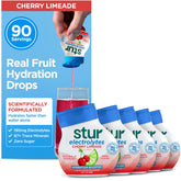 Stur Cherry Limeade vista frontal mostrando el envase y marca, práctico para llevar