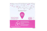 Summer's Eve empaque frontal mostrando 4 sobres y beneficio de portabilidad