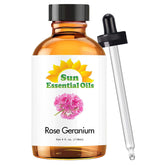 Sun Essential Oils frasco frontal 4 oz mostrando la presentación y ahorro