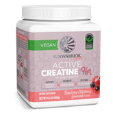 Sunwarrior envase frontal del producto con sabor frambuesa-limonada y fácil mezcla