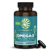 Sunwarrior frente del envase mostrando 60 cápsulas y beneficios veganos