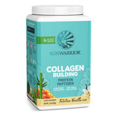 Sunwarrior envase frontal vanilla con diseño claro y beneficios visibles